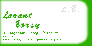 lorant borsy business card